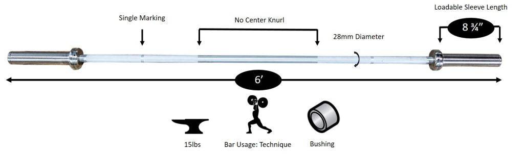 6ft best sale york barbell