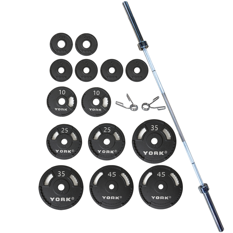 York Barbell | Olympic Plate Set - 300Lb - G-2 - XTC Fitness - Exercise Equipment Superstore - Canada - Cast Iron Olympic Plates